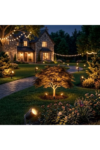 Spot Çime Saplamalı Ledli Bahçe Armatürü 220v Amber