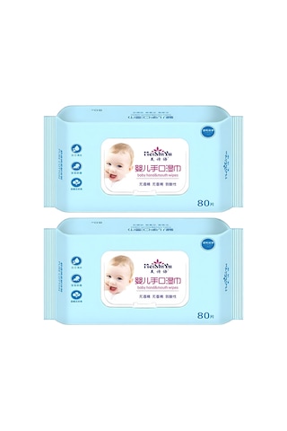 Vkemall Bebek Temizleme Mendili - 80'li Paket, Nemlendirici Özellikli, Yüz Ve Eller İçin Uygun Beyaz