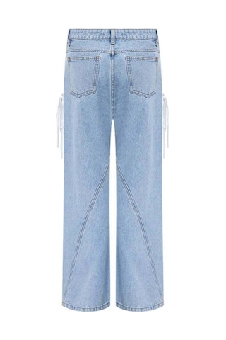 American Rag Cie Dollhouse Jean: Düşük Bel, Dantel Yanlar Ve Şık Düz Kesim Mavi