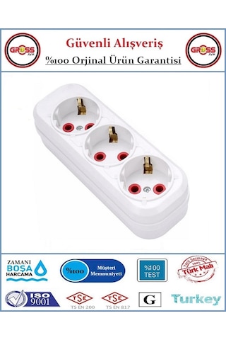 Fetih Üçlü Topraklı Grup Priz Klemensli - Kablosuz