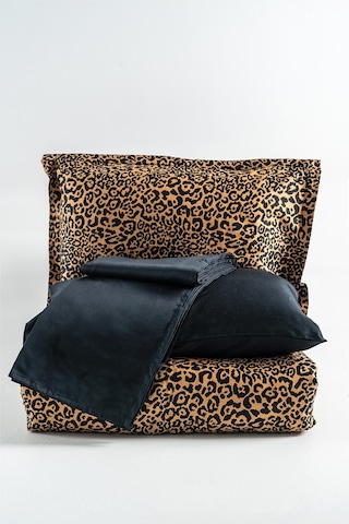 Soley Panthera %100 Pamuk King Size Saten Nevresim Takımı Kahverengi