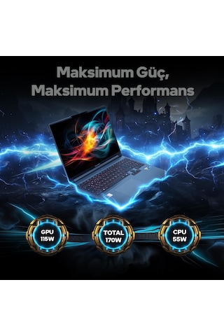 Game Garaj Slayer X7T-5060-C7 i7-14650HX 16 GB 1 TB SSD RTX5060 16" Free Dos Dizüstü Bilgisayar