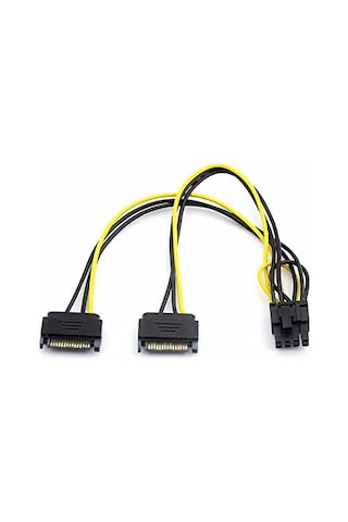 4327 2x Sata To 8 Pin 6+2 Pci-e Express Güç Molex Power Kablosu Çevirici Dönüştürücü
