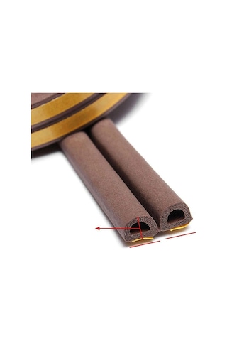 6 Metre Kahve Pvc Doğrama Kapı Pencere Soğuk Geçirmez Sızdırmaz İzolasyon Fitil Yapışkanlı 3x2 6 Mt 6 M