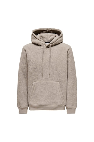Only & Sons Erkek Kapüşonlu Peluş Sweatshirt 22030287 Bej