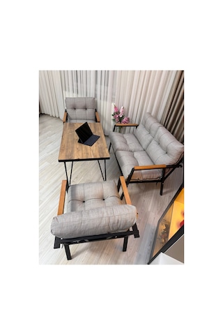 Gül Metal Bahçe Koltuk Takımı 2+1+1 Masalı Balkon Teras Cafe Oturma Grubu