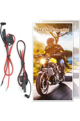 Ximistore9 Motorsiklet Şarj Kablosu - 12v Hızlı Bağlantı, Su Geçirmez, 10a Sigortalı 2 Adet