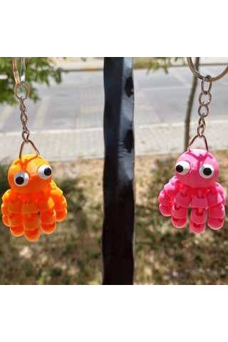 3dfuryam Hareketli Ahtapot Anahtarlık