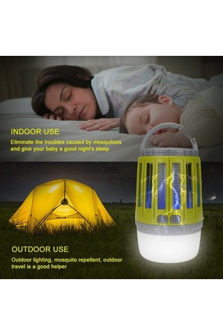 Bloomnest Mor Işık Elektrik Şoklu Sivrisinek Öldürücü, Taşınabilir Kamp Işığı