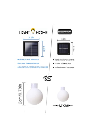 Dekoratif Aydınlatma Led Işıklı 50 Led 7 Metre Dize Işıkları 8 Mod Güneş Enerjili Aydınlatma