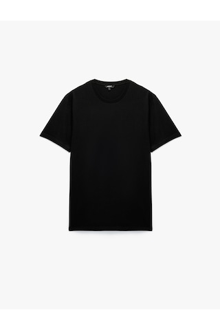 Koton Regular Fit Kısa Kollu Bisiklet Yaka Basic Pamuklu Tişört Siyah 6sam10005mk Siyah