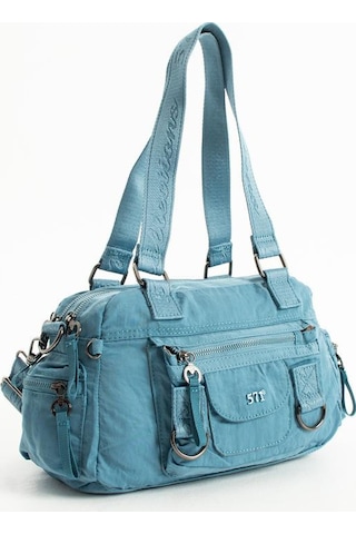 Kadın Omuz Çantası Çapraz Askılı Postacı Bayan Çantası 21 31 Cm Poliamid Hafif Kumaş Kol Çantası Mavi