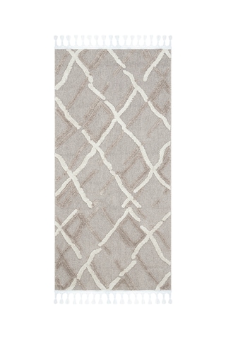 Cool Halı Palazzo Bej Mutfak Halısı Yumuşak Bukle Tezgah Önü Leke Tutmaz İskandinav Kabartmalı Halı