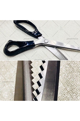 Çelik Silikon Saplı ✂ Sürfile Zigzag Kesim Makası 230Mm