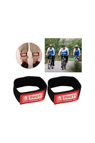 Skycity Bisiklet Leg Bandı Kırmızı - Sürekli Dayanıklı Elastik, Pantolonları Zincirden Ve Yağdan Korur, Isı Saklar - 2 Adet Kırmızı