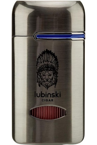 Lubinski Lion Kapaklı Delicili Tek Torch Puro Çakmağı Gunmetal