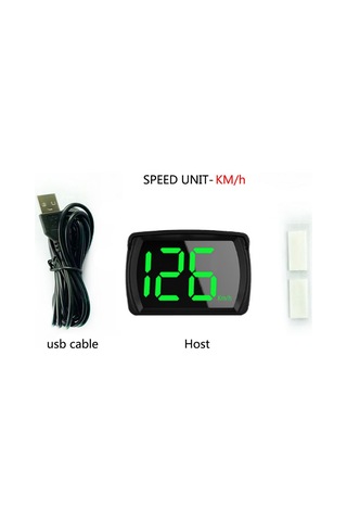 Leezsing Araç Hud Görüntüleyici Siyah Usb Paketi - Km/h/mph Hız Gösterici, Abs Malzeme, 12-24v Desteği