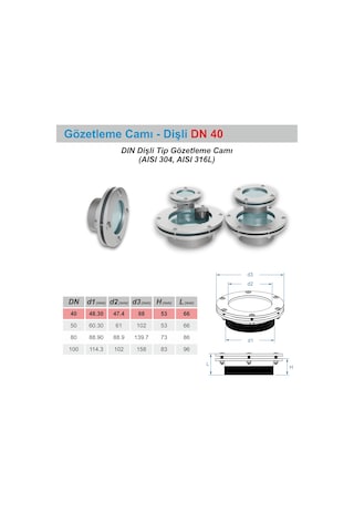 Dişli Gözetleme Camı 40dn