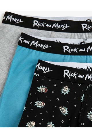Koton Rick And Morty 3'Lü Boxer Seti Lisanslı Desenli Siyah Desenli 5Wlm90005Mk Siyah