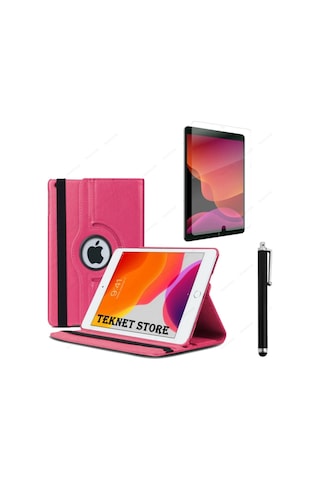 Apple Uyumlu iPad 5. 6. Nesil 2017 2018 9.7 Inc Tablet Standlı 360 Dönebilen Kılıf Kalem Ekran Koruyucu Kılıf