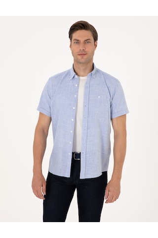 Pierre Cardin Erkek Mavi Gömlek Kısa Kollu 50307073-vr036 Mavi