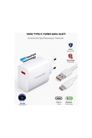 Sprange Ptx-120 120w Turbo Şarj- Usb-c Data & Şarj Kablo