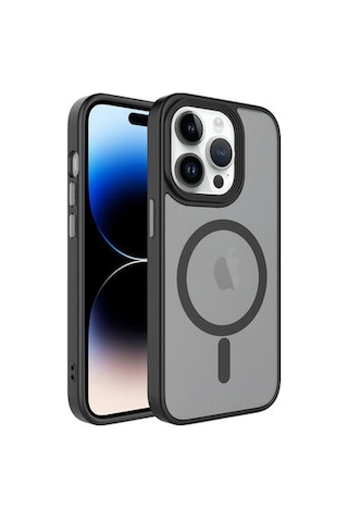 Apple Uyumlu iPhone 12 Pro Kılıf Magsafe Özellikli Ve Şerit Renkli Premium Tpu Silikon Kapak Ryc/flet Siyah