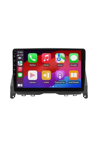Mercedes C Serisi W204 Android Multimedya Sistemi 2005-2011 8gb Ram, 64gb Hafıza, Bluetooth, Carplay & Android Auto Kamera 9"