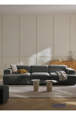 Most Mollista 3 Modül Kanepe Koltuk 41 Koyu Antrasit Keten Kumaş