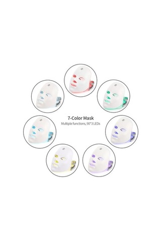 Şarj Edilebilir Pil Yüz Led Maske 7 Renkler Led Foton Terapi Güzellik Maskesi Cilt Gençleştirme Kaldırma Karanlık Nokta Temizleyici Cihazı Led Maskesi Qun0rc Beyaz