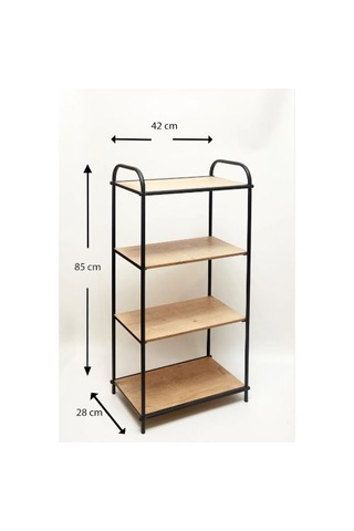 Jumbo 4 Katlı Lüx Metal Ayakkabılık Raf - Dekoratif Stand Siyah