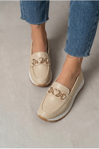 Giamgia Store Kadın Bej Ortopedik Loafer Günlük Loafer Ayakkabı-2334