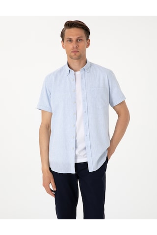 Pierre Cardin Erkek Açık Mavi Gömlek Kısa Kollu 50303287-vr003 Açik Mavi