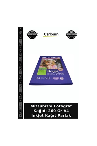 Mitsubishi Fotoğraf Kağıdı 260 Gr A4 Inkjet Kağıt Parlak Belge Düzeni Renkli Baskı Ofis Malzemesi