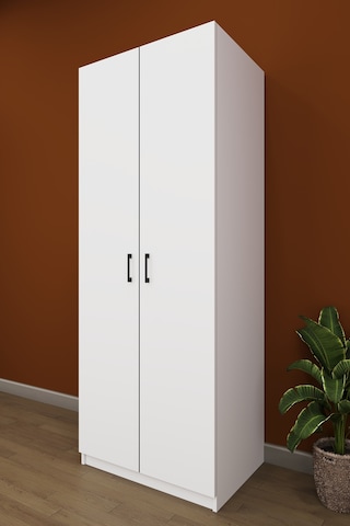 Lüks 2 Kapaklı Çok Amaçlı Yüklük Gardırop %100 Mdf Yatak Yorgan Yastık Saklama Dolabı Yk01 Beyaz