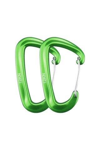 Pazly 6 Adet Süper Dayanıklı 12kn Kapalı Kilitli Karabina - Kamp, Hiking, Tekne İçin Yeşil Yeşil