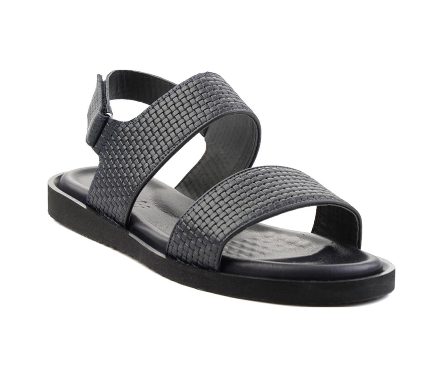 Lacivert Baskılı Hakiki Deri Erkek Sandalet E05801041703 Lacivert