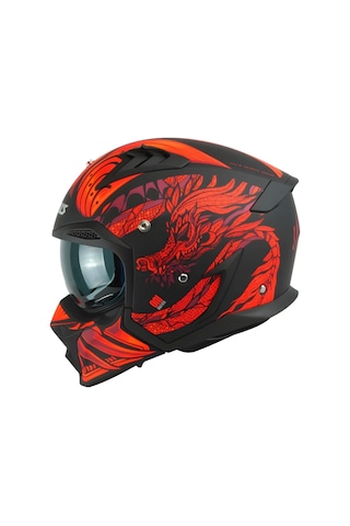 Axxis Hunter SV Oni B5 Sport Modüler Motosiklet Kaskı Kırmızı Siyah