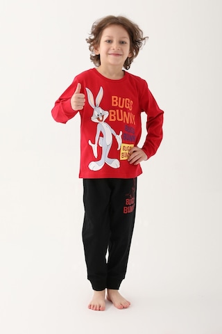Looney Tunes L1611-3 Çocuk  Kırmızı Pijama