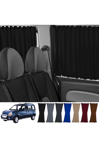Pandami Renault Kangoo 1 . Nesil Kısa Şase 1997-2009 Uyumlu Siyah Raylı Oto Perde Takımı