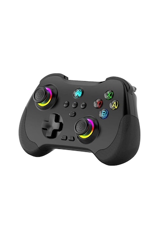Z01 Pc/ps4/ps3/Apple Uyumlu iOS/switch/android Telefon Tv Tablet Titreşimli Rgb Bluetooth Joystick Gamepad Siyah