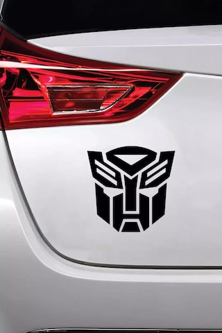 Transformers Kafası Sticker Oto Motor Laptop Duvar Folyo Sticker 20 X 20 Cm