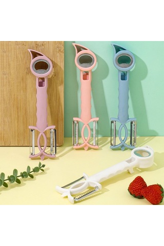 3 Pcs 7 Arada 1 Çok Fonksiyonlu Peeling Şişe Açıcı Piner Grater Açıcı Pembe Diğer