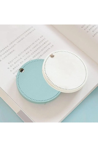 Ultra İnce Makyaj Aynası Yuvarlak Cep Aynası Yeni Kozmetik Ayna Mavi