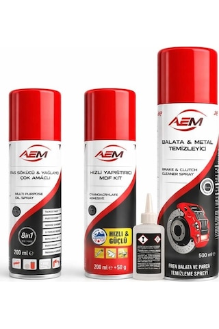 Aem Aem Balata Temizleyici - Pas Sökücü - Hızlı Yapıştırıcı Seti 3lü Set