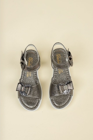 Gimer - Termo Taban Fiyonklu Kız Çocuk Sandalet - Vrkn1409G Platin