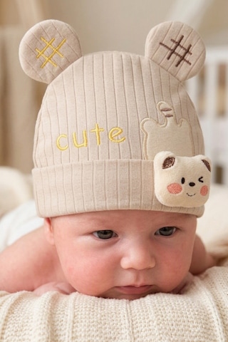 Kayra Baby Erkek Bebek Cute Ayıcık Figürlü Penye Şapka 0-9 Ay Bej Kayra Baby Erkek Bebek Cute Ayıcık Figürlü Penye Şapka 0-9 Ay Bej