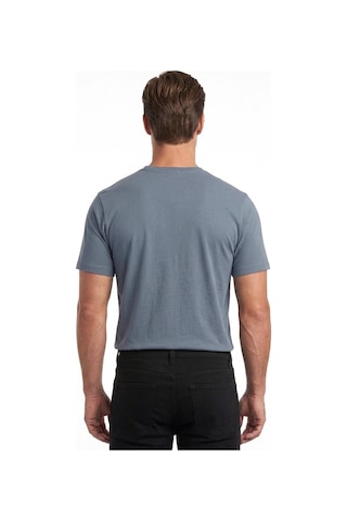 Uki Mavi Bisiklet Yaka Basic T-shirt