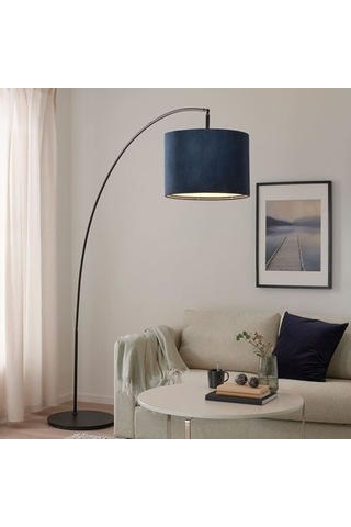 Ikea Molnskıkt Abajur Başlığı, Koyu Mavi Kadife, 42 Cm