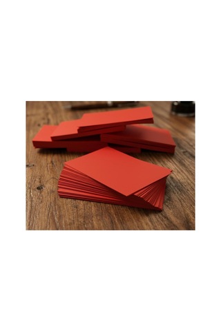 Kırmızı Boş Kelime Kartları Etiket 5x8cm 500 Adet Boş Kart Boş Kartvizit